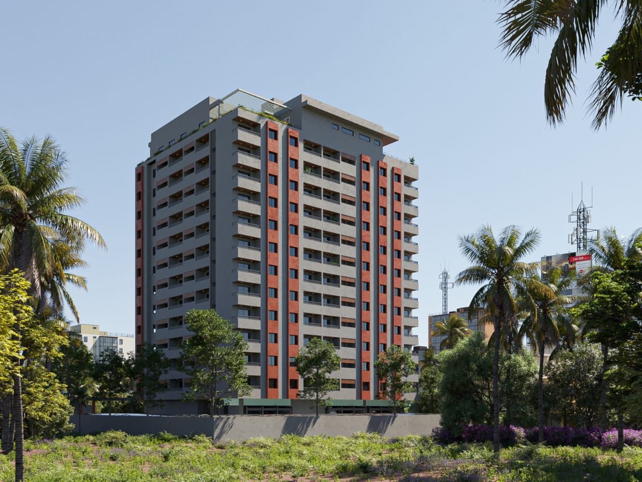 Project image 11 showing exterior facade with geometric shapes